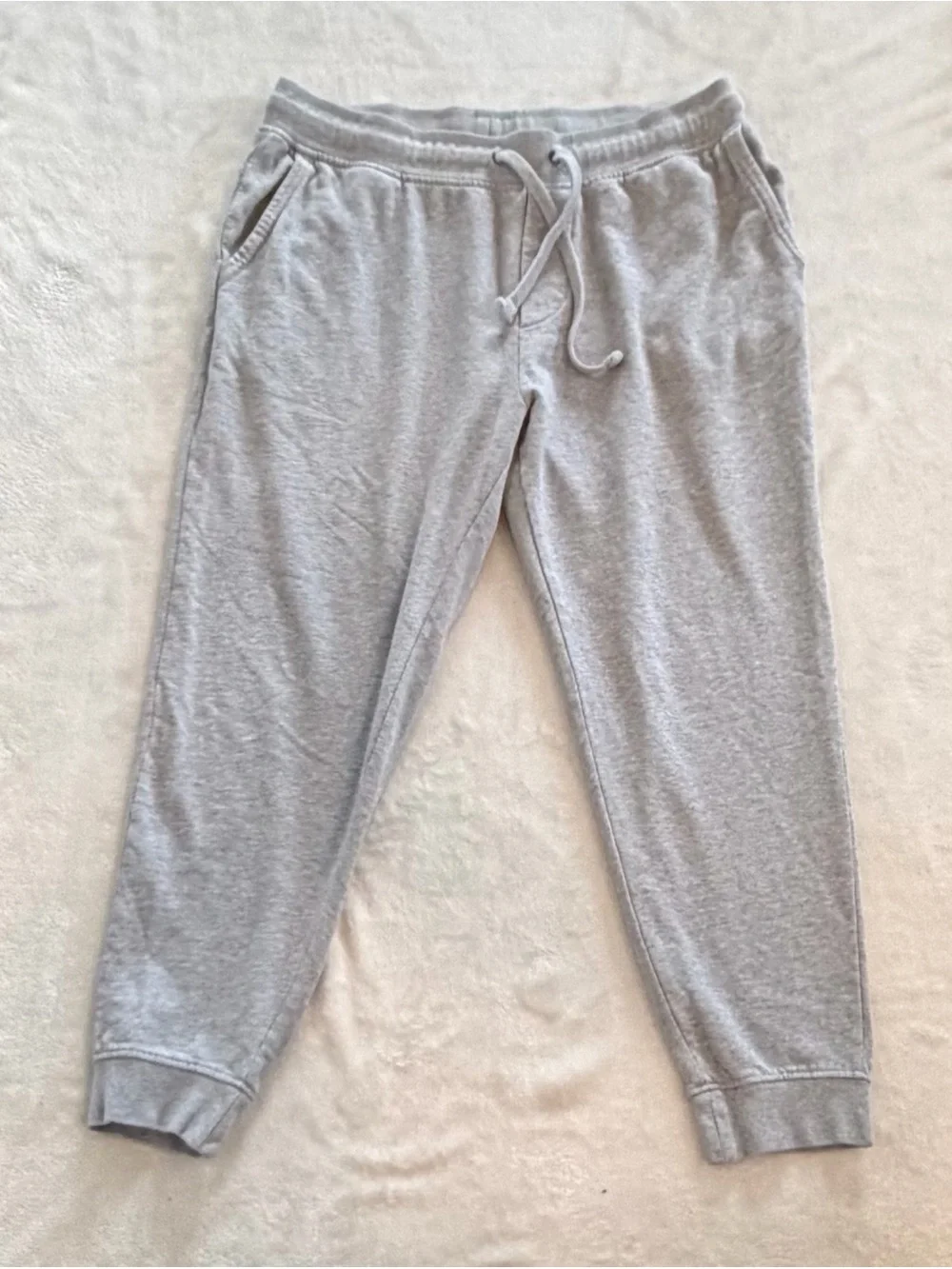 BANANA REPUBLIC FRENCH TERRY JOGGER SWEATPANTS MENS LARGE GRAY DRAWSTRING COMFOR